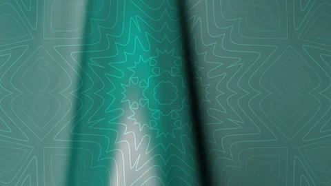 Intricate Abstract Teal Pattern Design with Line Art and Symmetric Geometry Stock Footage 301711887