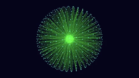 Intricate and symmetrical circular dot pattern with connecting lines Stock Footage 249420980