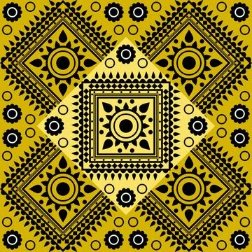 Intricate and visually striking pattern featuring geometric Stock Illustration