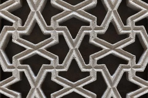 Intricate Arabic geometric pattern featuring interconnected symmetries Stock Photos