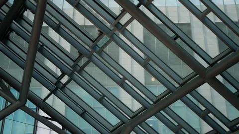 Intricate Architectural Design: A Study of Glass and Steel Angles in a Modern Stock Footage 310244100