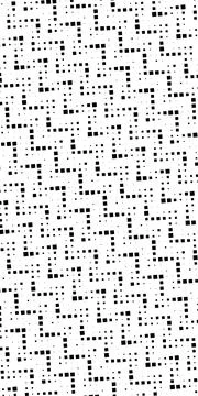 An intricate arrangement of tiny black squares creates fragmented maze-like.. Stock Illustration