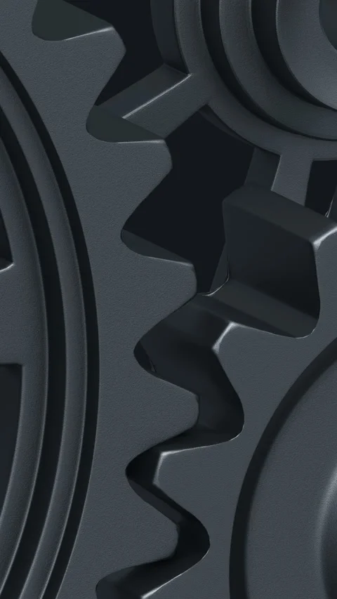 Intricate Array of rotating Interlocking Metal Gears in Close-Up View Stock Footage 274573736