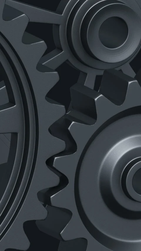 Intricate Array of rotating Interlocking Metal Gears in Close-Up View Stock Footage 275010066