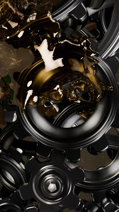The Intricate Black Gears in Motion, creating a mesmerizing display of complex Stock-Footage 301370932