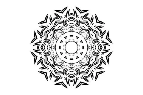 Intricate Black White Mandala Elegant Circle Pattern Stock Illustration