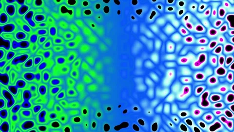 Intricate blue and green patterns ripple across the screen like microscopic cell Video stock 331746615