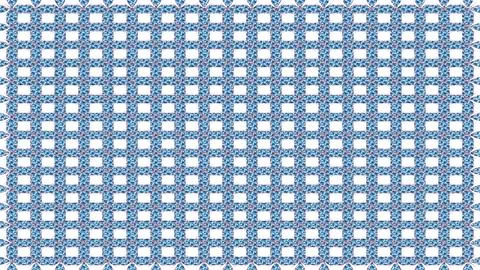 Intricate blue and red pattern on white background with repeating shapes Stock Illustration