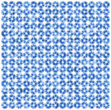 Intricate Blue Floral Pattern Background with Repeating Symmetrical Design .. Stock Illustration