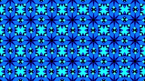 Intricate Blue Geometric Pattern of Mandala Kaleidoscope Stock Footage 334058228