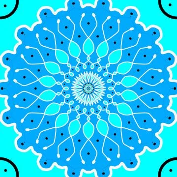 Intricate Blue Mandala Pattern. Stock Illustration