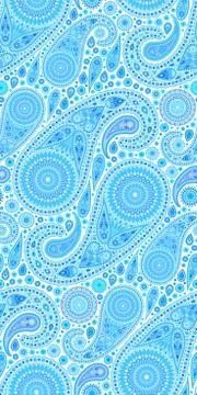 Intricate Blue Paisley Pattern Stock Illustration