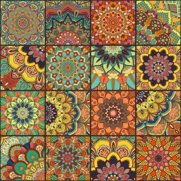 Intricate Boho Tile Seamless Stock Illustration