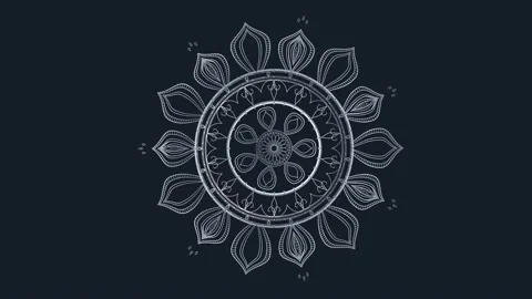An intricate bronze mandala with dense overlapping petals, rings and fine r.. Stock Footage 347942408