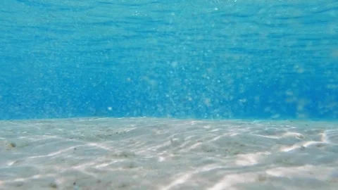 Intricate caustic light patterns dancing on the sandy seafloor Stock Footage 302525280