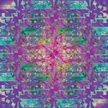 Intricate centered pattern purple violet blue Stock Illustration