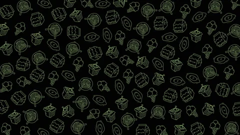 Intricate Chalk Outline Pattern of Geometric Shapes on Black Background Stock Footage 327062602