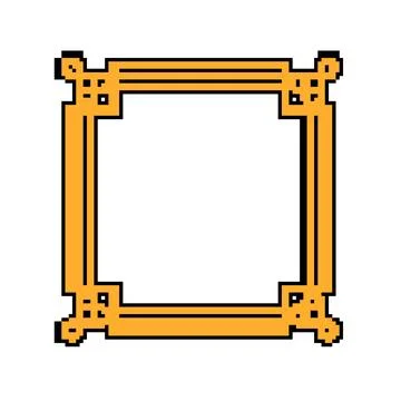 Intricate chinese frame border pixel art vector illustration Stock Illustration