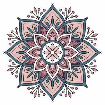 Intricate Circular Mandala Vector Art Design Stock Illustration