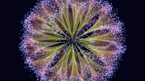 Intricate circular pattern a network of lines and dots Stock Footage 253971443