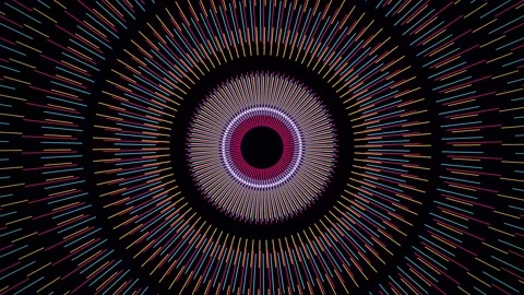 Intricate circular patterns in repeating sequence with subtle color shifts .. Stock Footage 343417683