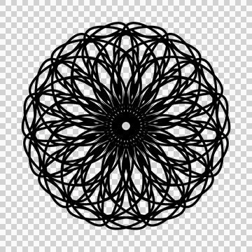 Intricate Circular Spirograph Mandala Line Art Stock Illustration