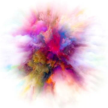 Intricate Color Splash Explosion Stock Illustration