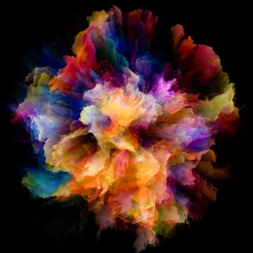 Intricate Color Splash Explosion Stock Illustration