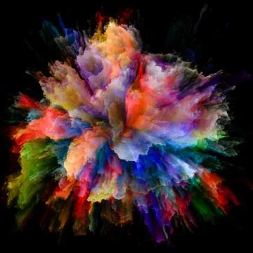 Intricate Color Splash Explosion Stock Illustration