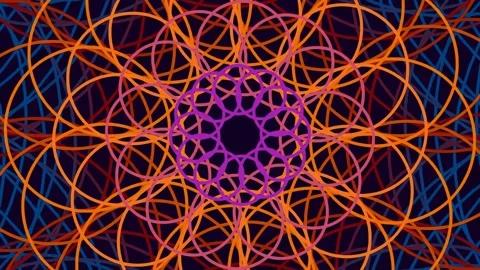 Intricate Colorful Mandala Pattern Design with Vibrant Geometric Symmetry Lin Stock Footage 342093047