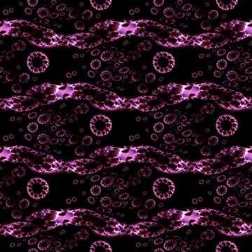 Intricate concentric circles pattern with wavy lines violet dark and re Illustrazione stock