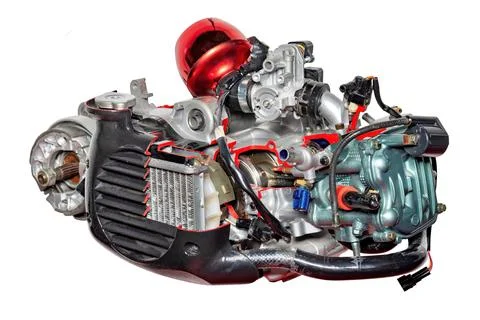 Intricate details of a high-performance engine showcasing innovative design.. Stock Photos
