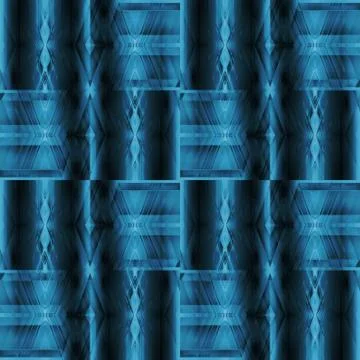 Intricate diamond pattern blue gray black dimensional Stock Illustration