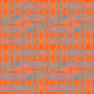 Intricate diamond pattern orange lilac turquoise Stock Illustration