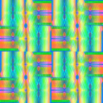 Intricate diamond pattern yellow orange blue green Illustrazione stock