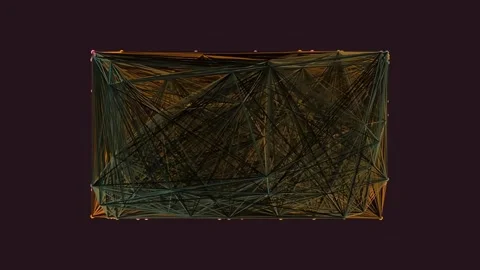 Intricate digital data matrix connecting points in a deep dark abstract env.. Stock Footage 340379041