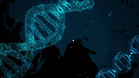 Intricate Digital DNA Structures Against Cosmic Background, Symbolizing Gen.. 库存影片 339119334