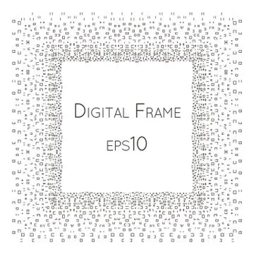 Intricate Digital vector frame with small rectangles. Illustrazione stock