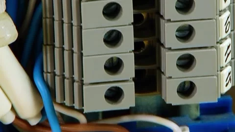 Intricate Electrical Connections Shaping a Power Circuit Stock Footage 341067622