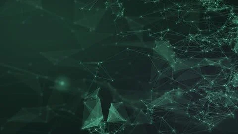 An intricate emerald network of fine lines, nodes, and translucent facets e.. Stock Illustration