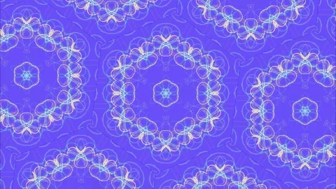 Intricate Floral Mandala Pattern on Vibrant Blue Background 库存影片 336341534