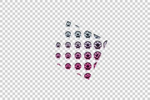 Intricate floral pattern in deep purple and white on dark background transparent Stock Illustration