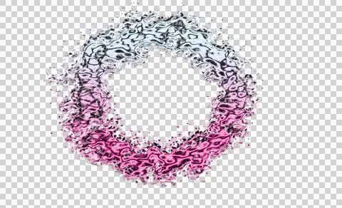 Intricate floral pattern in gradient pink and green with white background Illustrazione stock