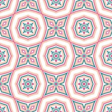 Intricate Floral Pattern Tile Background Stock Illustration