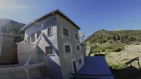 Intricate FPV Fly-Through: Yankee Fork Gold Dredge – Pulley &amp; Cable Details Stock Footage 332132019