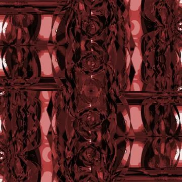 Intricate futuristic pattern dark brown terracotta pink black shifted Stock Illustration