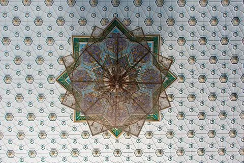 Intricate Geometric Ceiling Design Stock Photos