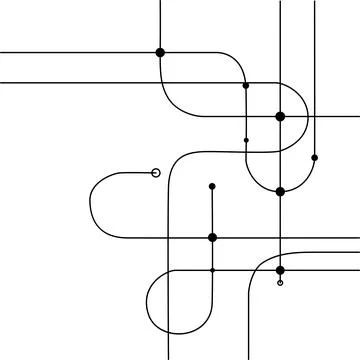 Intricate geometric design with interconnected lines and nodes forming a co.. Stock Illustration