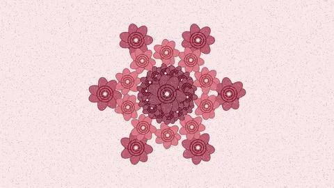 Intricate geometric flower pattern in gradient pink shades illustration Stock Illustration