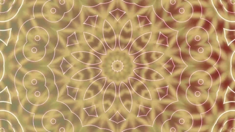 Intricate geometric kaleidoscope pattern with radial symmetry a complex floral Stockbeeldmateriaal 336099523
